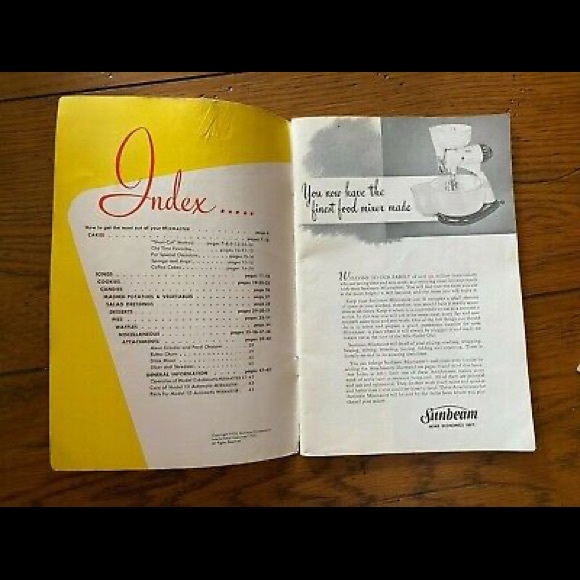 Vintage SUNBEAM MIXMASTER Instructional & Recipe Booklet 1950 - Picture 3 of 8